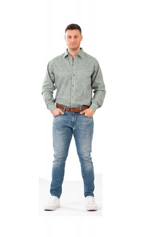 Luxe Dark Green Gingham Shirt (Adult)