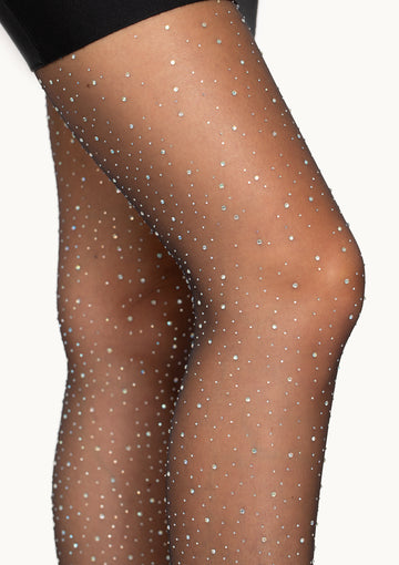 Sheer Rhinestone Pantyhose