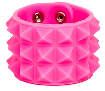 Rubber Pyramid Studded Bracelet (3-row)