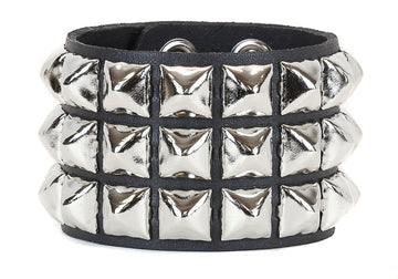 Pyramid Studded Bracelet (3-row)