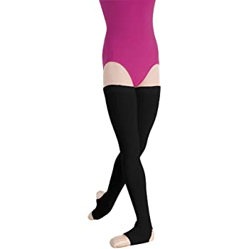 36" Beinwärmer aus Rippenstrick mit Steigbügel