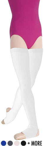 36" Beinwärmer aus Rippenstrick mit Steigbügel