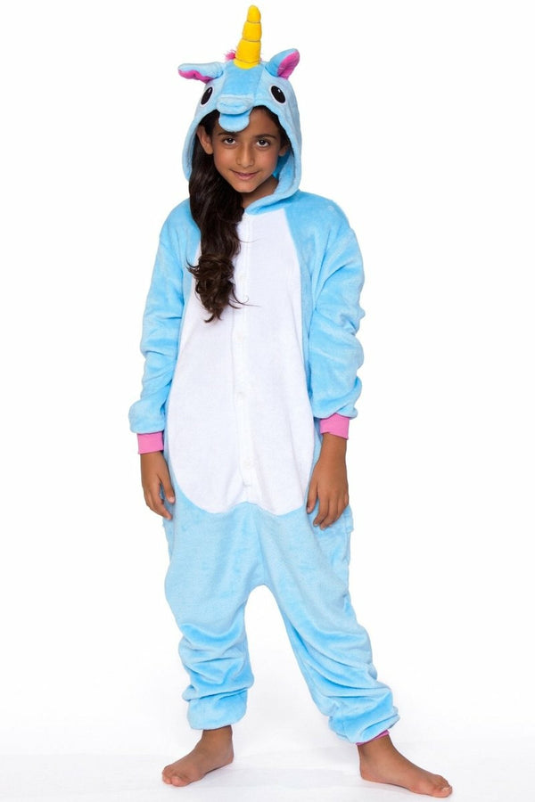 Cozy Unicorn Onesie (Blue, Child)