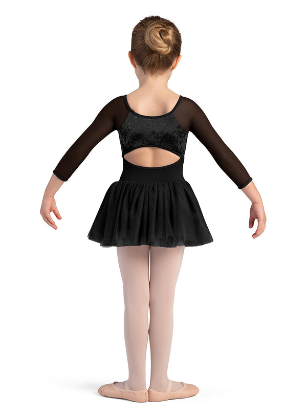 Velvet Scoop Neck Tutu Dress (Black)