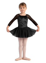 Velvet Scoop Neck Tutu Dress (Black)