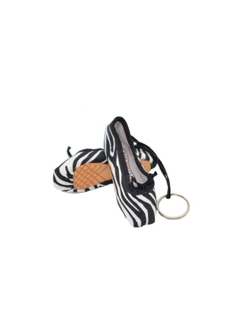 Pointe Shoe Keychain - Zebra