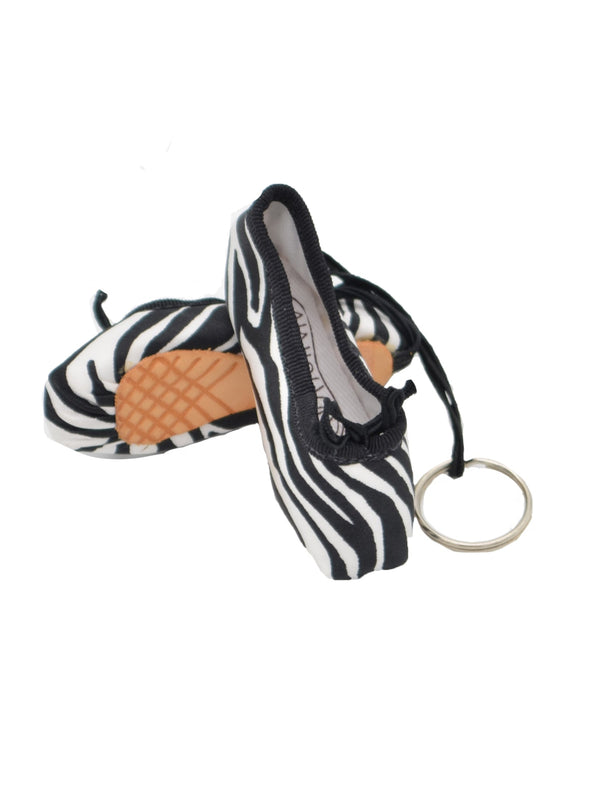 Pointe Shoe Keychain - Zebra