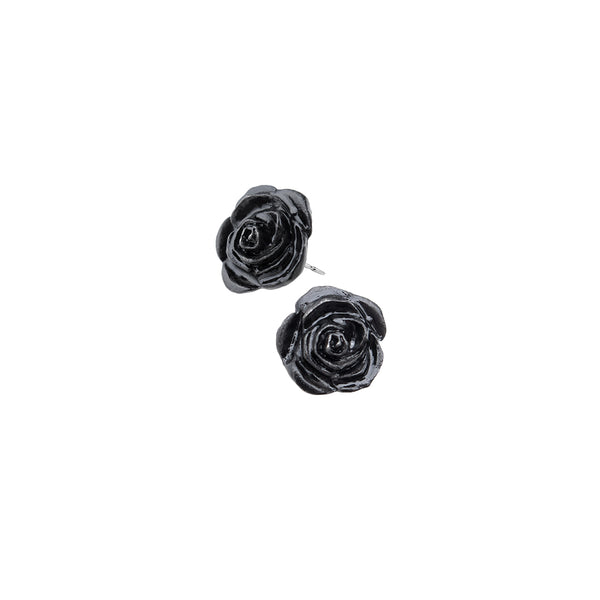 Black Rose Earring Studs
