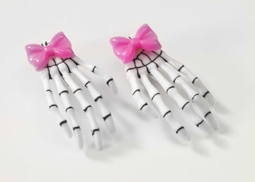 Skeleton Hands Bow Clip