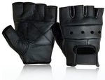 Fingerless Leather Biker Gloves
