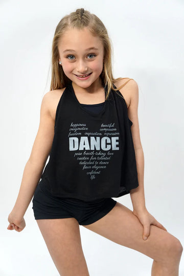 Dance Words Heart Tank (Black)