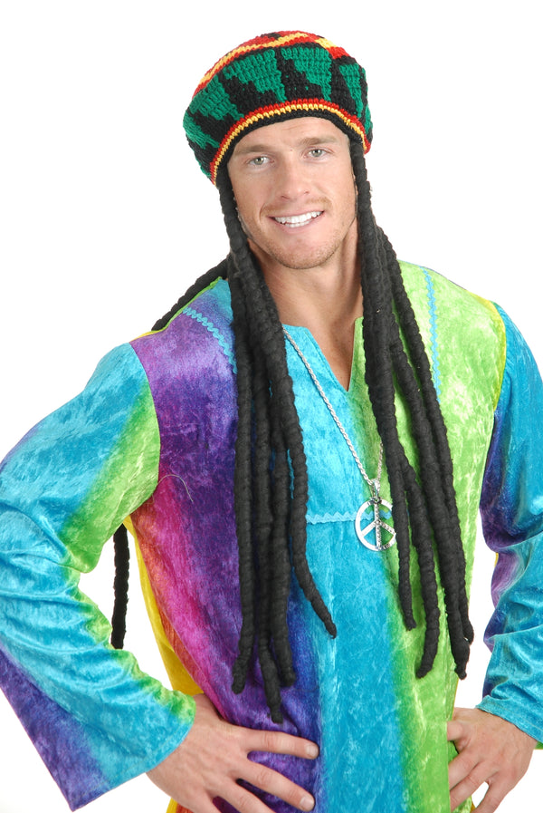 Rasta Style Mütze mit Dreadlocks