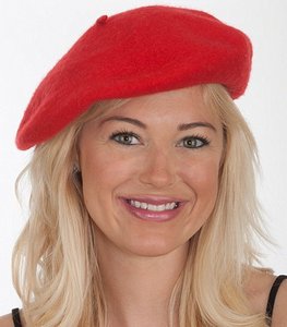 Baskenmütze aus Wolle - Rot