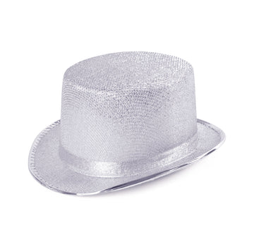 Silver Glitter Top Hat