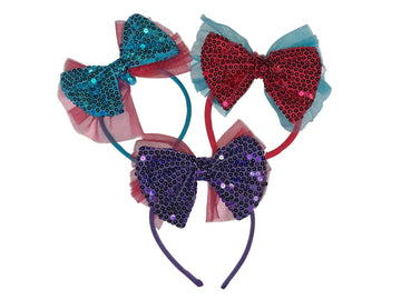 Diadema con lazo de lentejuelas