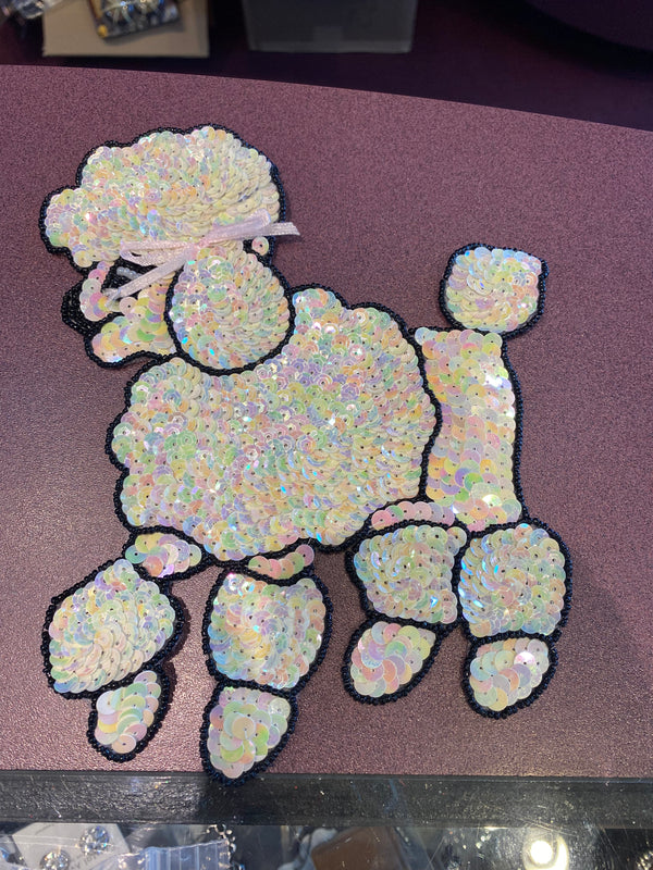 Sequin Poodle Applique