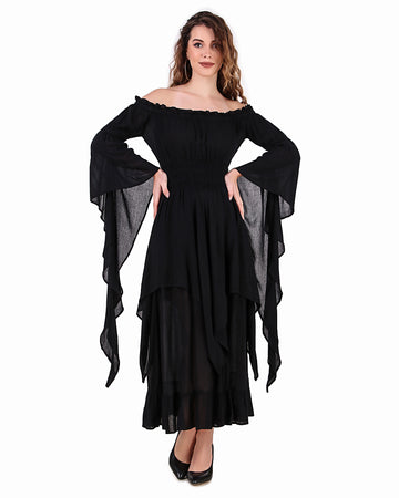 Handkerchief Crepe Dress (Black)