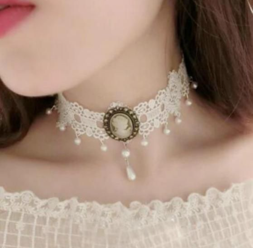 Lace Choker with Cameo