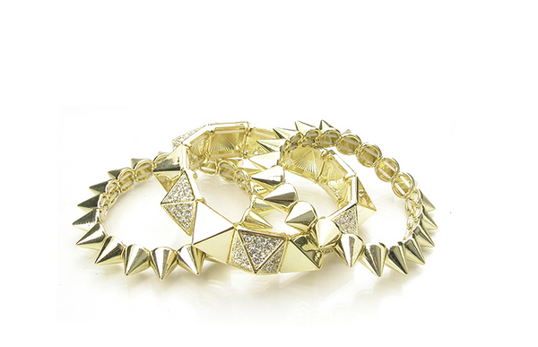 Brazalete con pinchos (dorado)