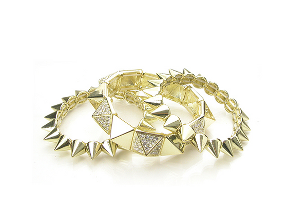 Spike Bangle Bracelet (Gold)