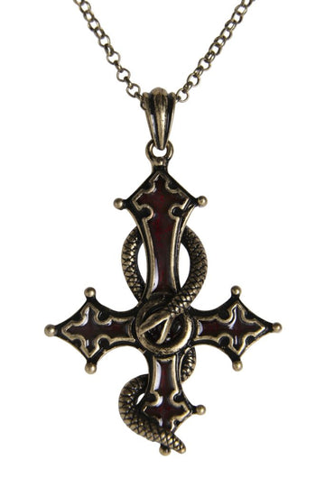 Celtic Cross Snake Necklace
