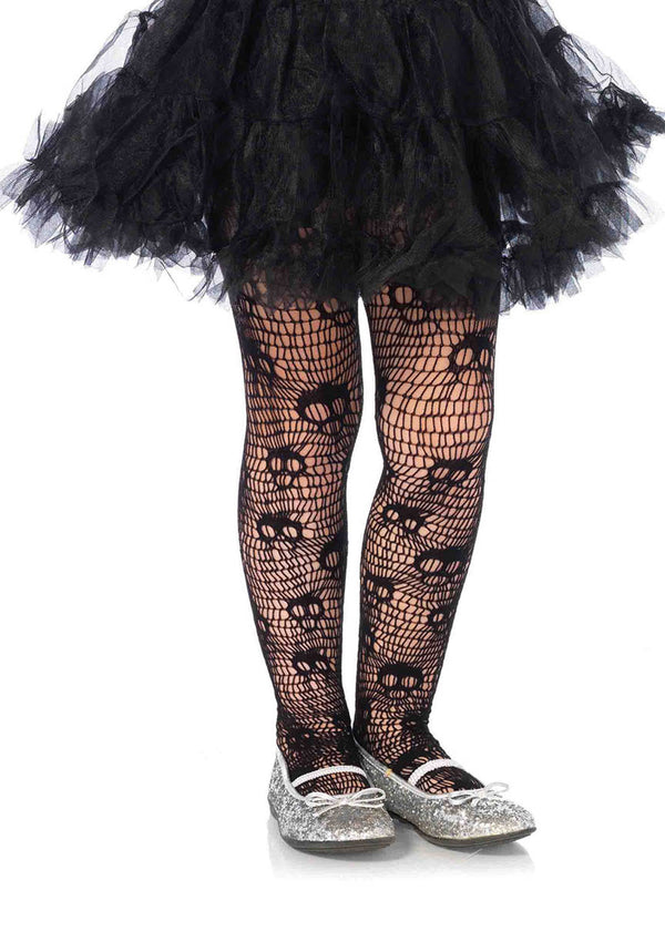 Skull Striped Net Tights (Child)