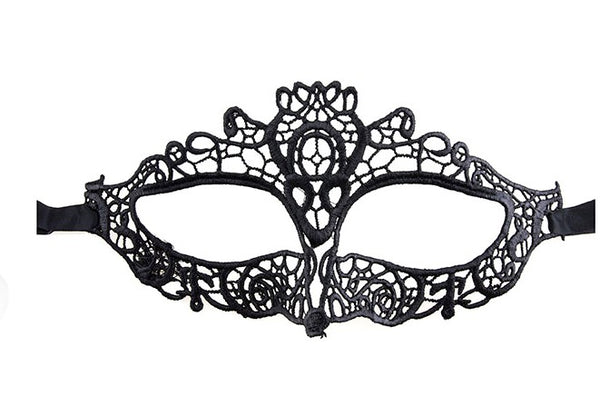 Schwarze Filigran-Maske aus Spitze