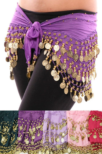Belly Dance Gold Coin Hip Scarf
