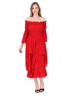 Handkerchief Crepe Dress (Red)