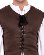 Medieval Faux Suede Vest (Brown)