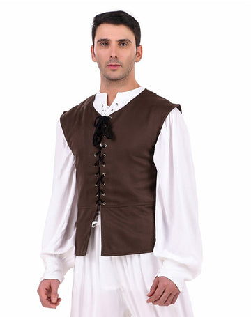 Medieval Faux Suede Vest (Brown)