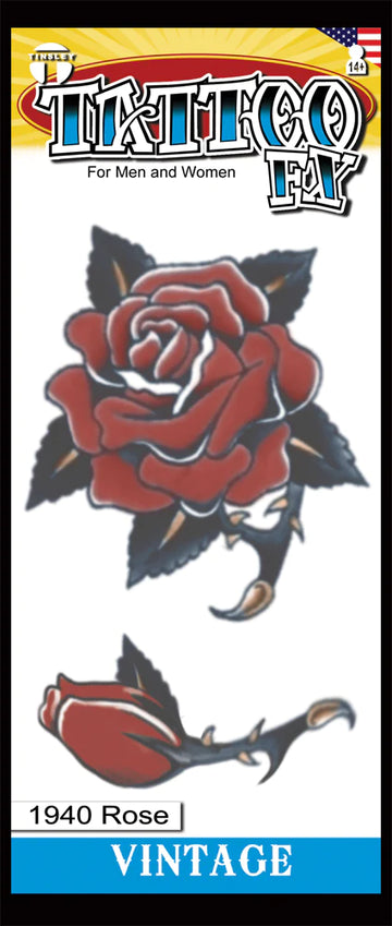 1940 Red Rose Tattoo