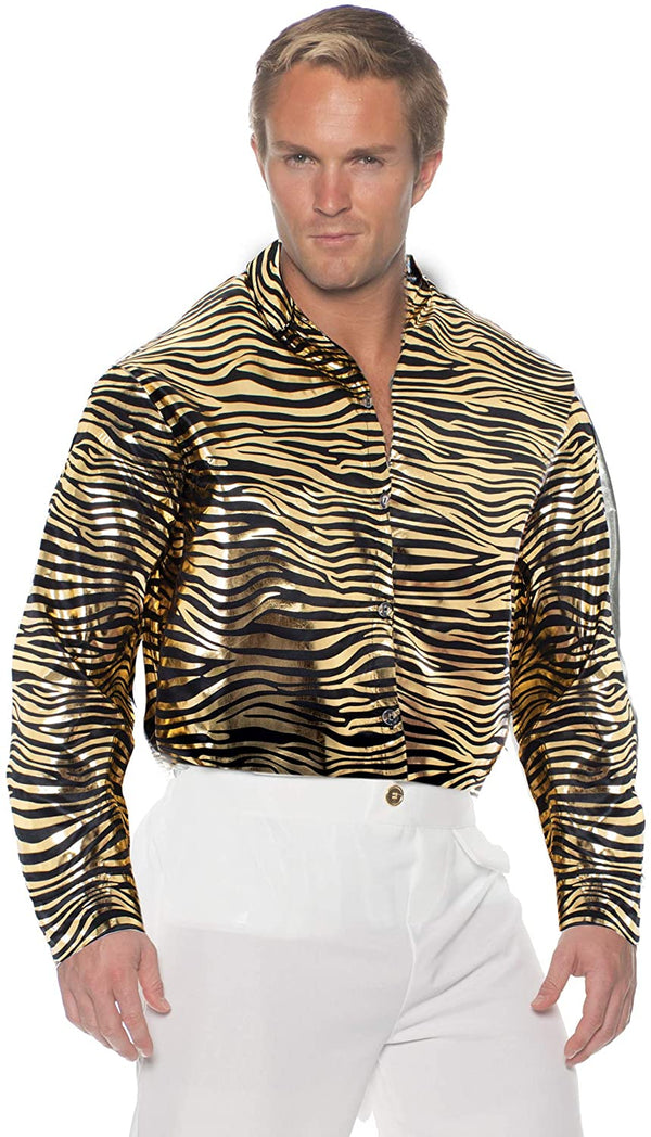Metallic Tiger Print Disco Shirt (Adult)