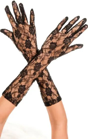 Spitzenhandschuhe (Schwarz)