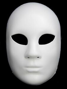 Blank White Face Mask