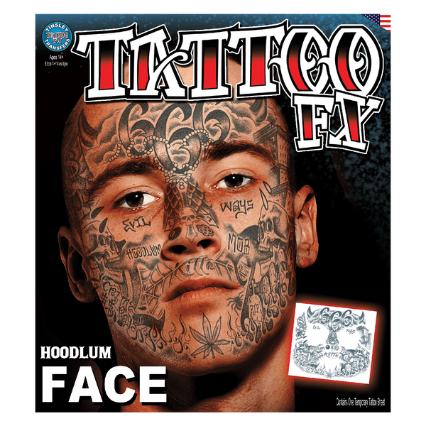 Hoodlum Face Tattoo