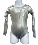 Long Sleeve Metallic Leotard- Silver (Child)