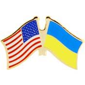Ukraine/USA Flag Pin