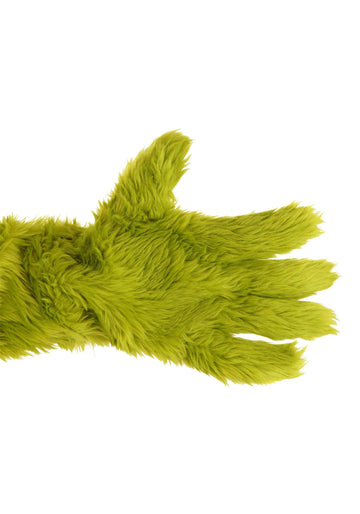 Fuzzy Grinch Hand Gloves